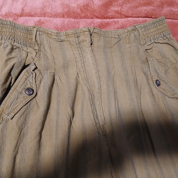 IVY Like New Womens Olive Striped  Pants - Picture 5 of 9